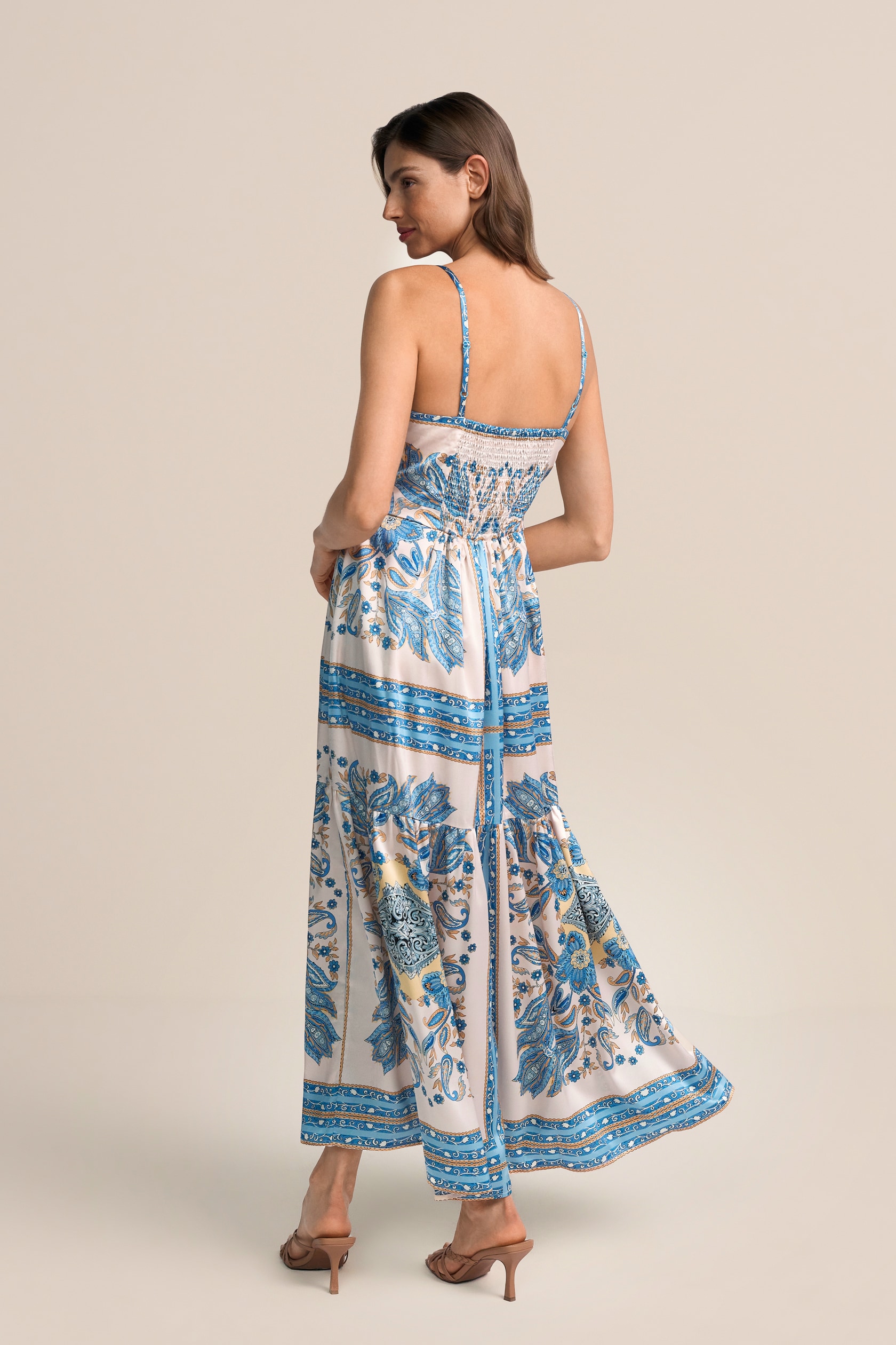 fitted lace wedding dress Boho Lace Blue Open Back Maxi Dress| ShopSkaira Medium