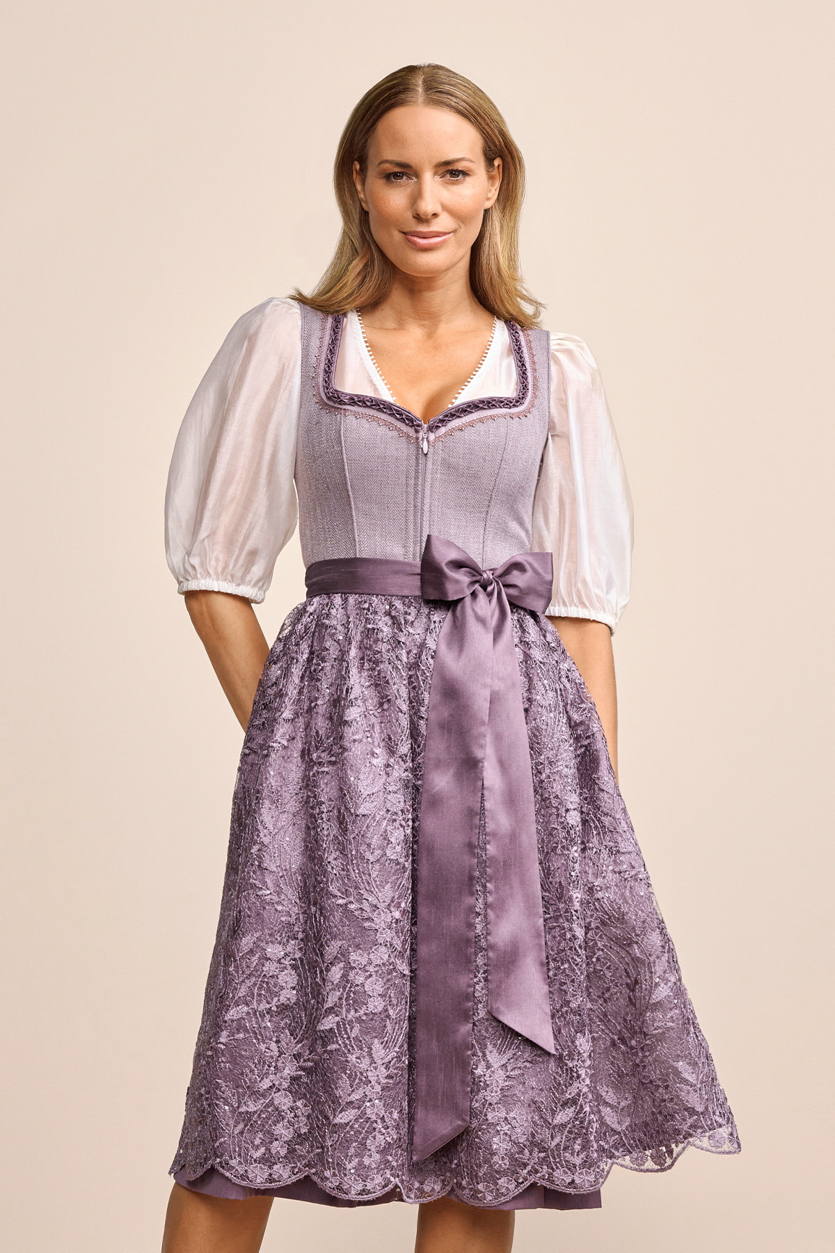 fitted lace wedding dress DIRNDL ANNA