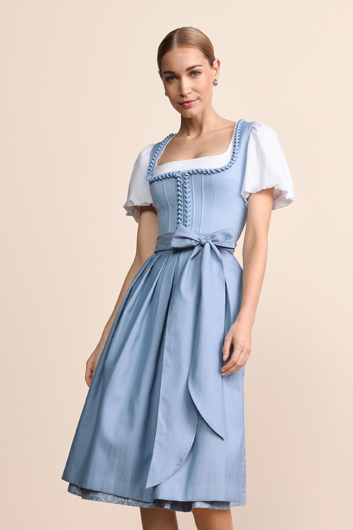 Siggi Damen-Kochschürze Mit Reißverschluss – Blaue Haushaltsschürze Aus Polyester-Baumwolle, Öko-Tex Zertifiziert, Italienische Qualität Blaue Mädchen Schürze Öko-Tex