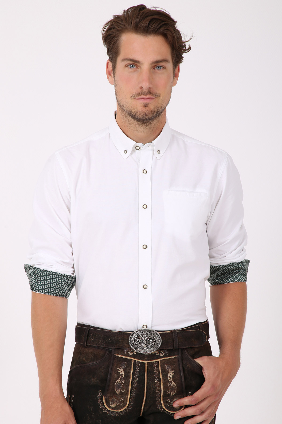 Trachtenhemd Achim in weiß im Krüger Dirndl Online Shop