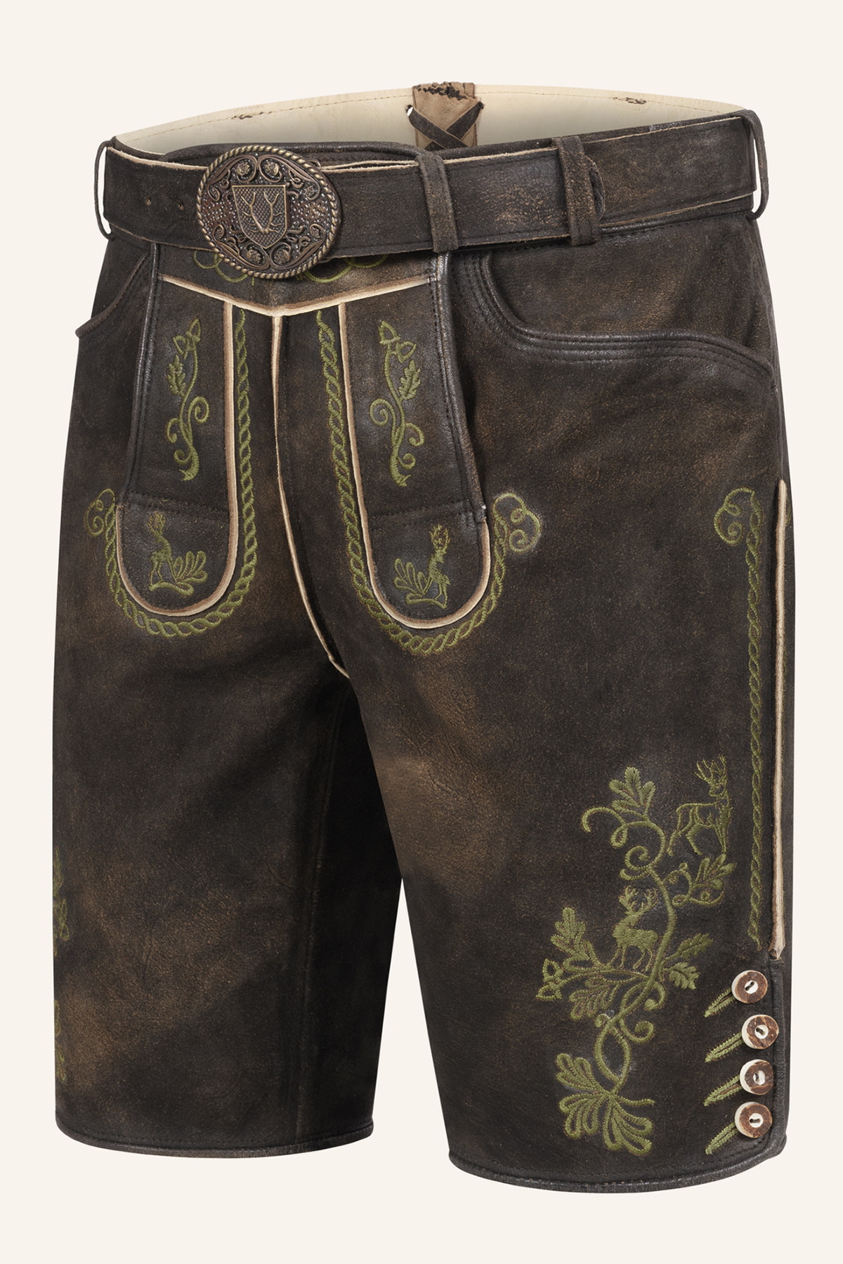 Lederhose Milian mit Gürtel