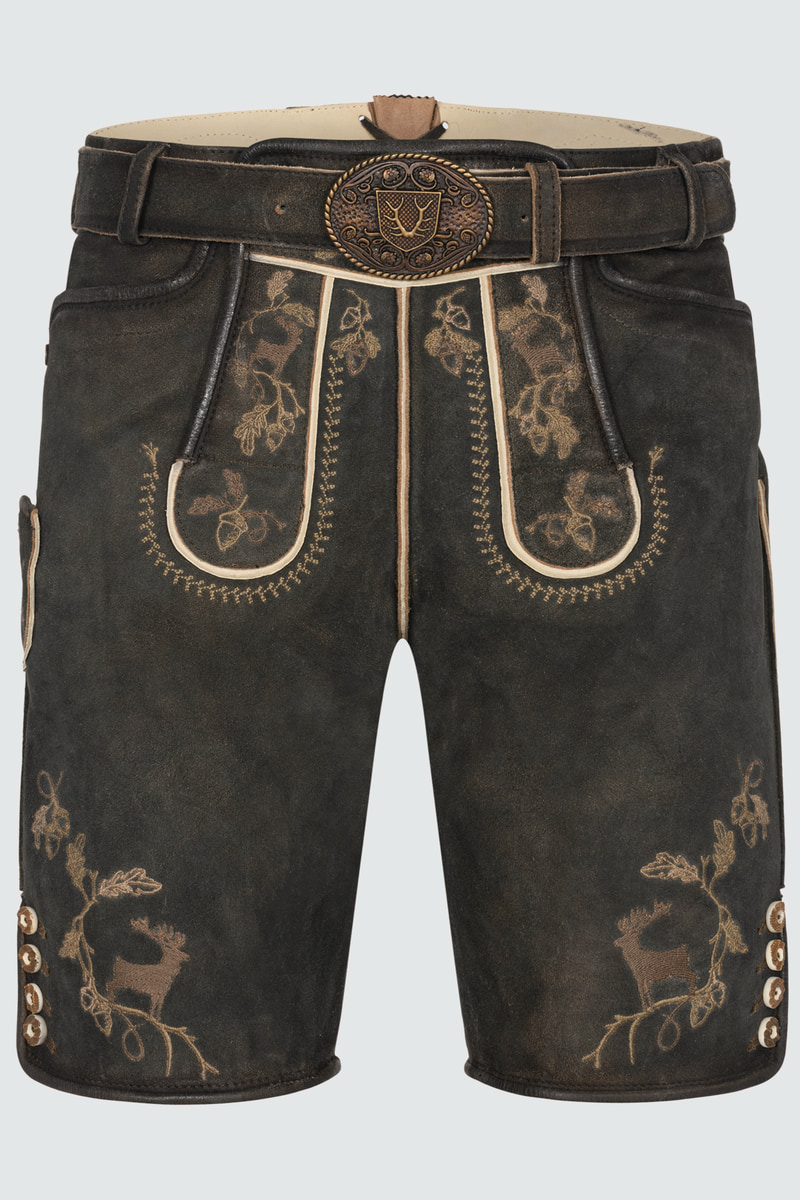 Lederhose Nero mit Gürtel