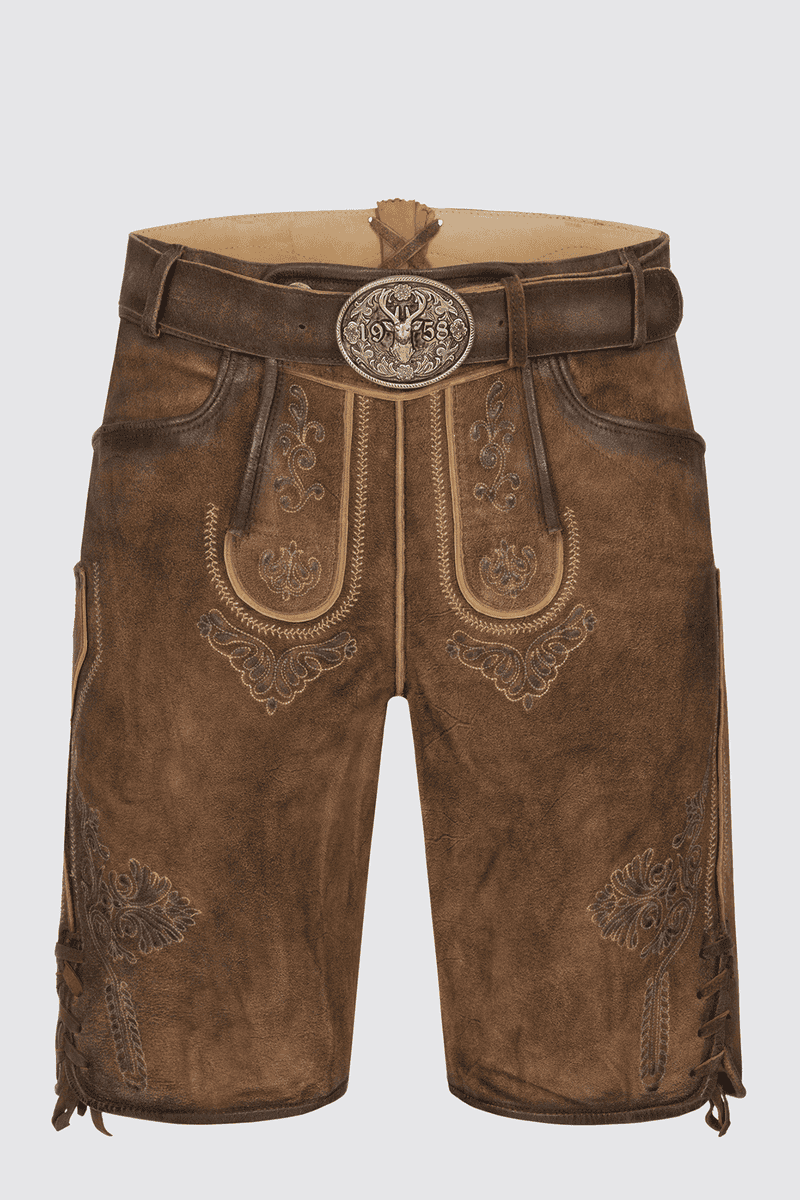 Lederhose Benjamin mit Gürtel