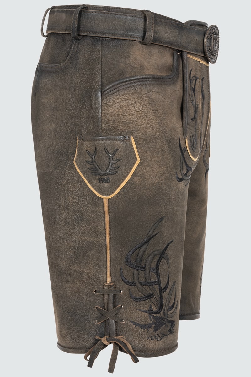 Lederhose Nikas mit Gürtel
