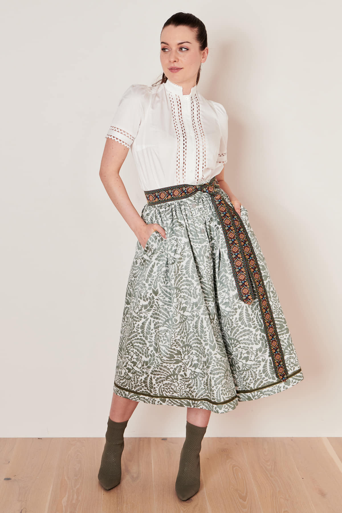 Krause & Sohn Oktoberfest Bluse - Rot-weiß Karierte Trachtenbluse Damen Gr. 46-48