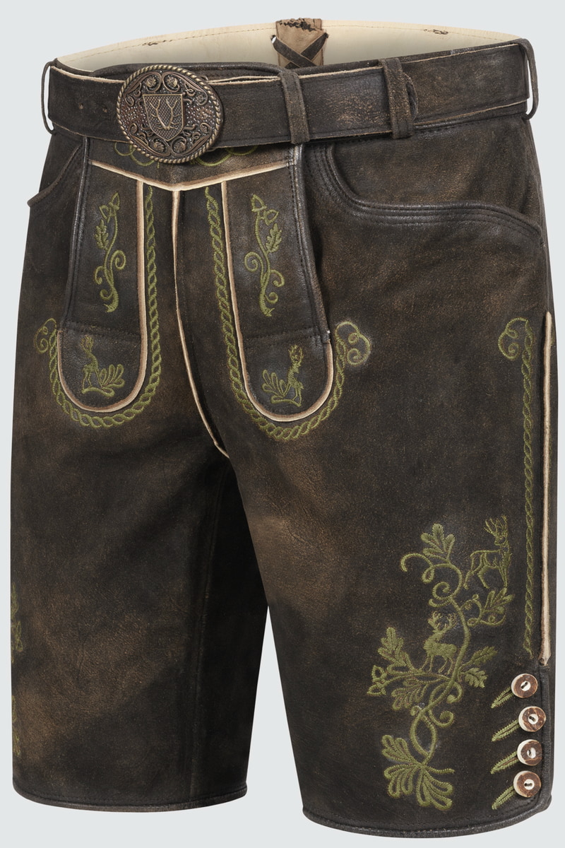 Lederhose Milian mit Gürtel