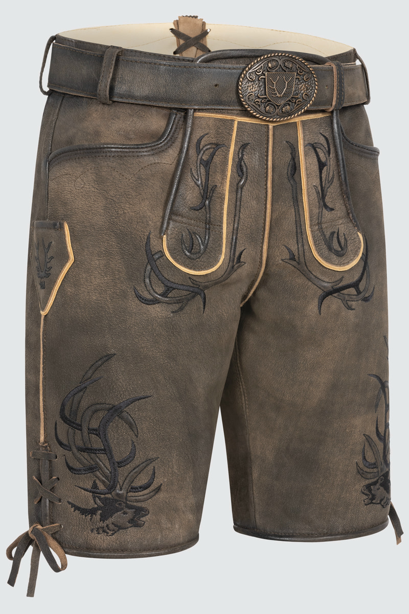 Lederhose Nikas mit Gürtel