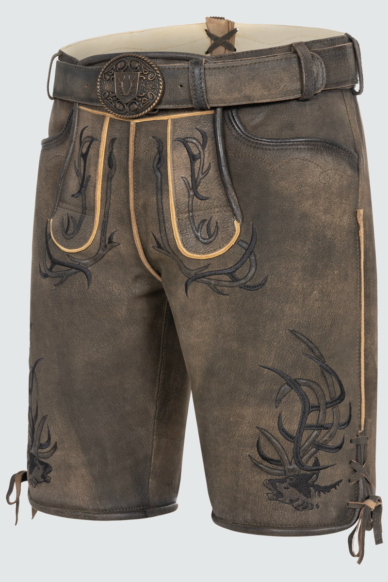 Lederhose Nikas mit Gürtel