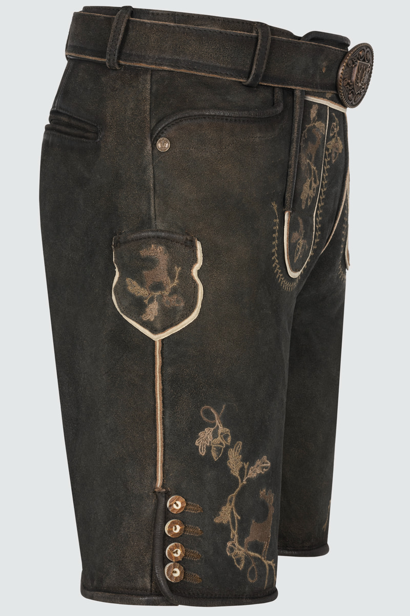 Lederhose Nero mit Gürtel