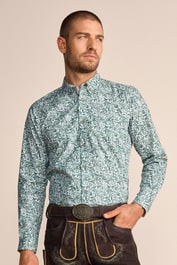 Krüger Herren Trachtenhemd Wren Langarm - Paisley Muster Baumwolle - Perfect Fit - Buam Kollektion