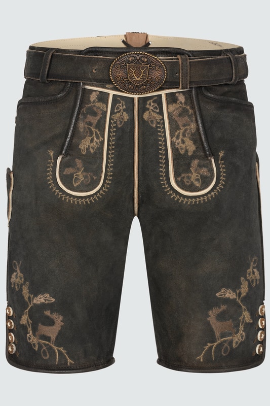 Lederhose Nero mit Gürtel günstig online kaufen