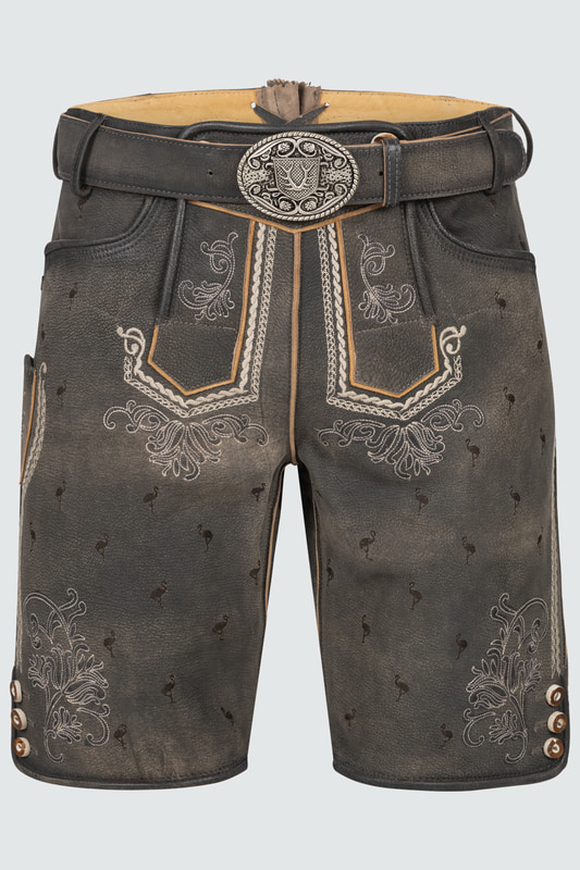 Lederhose Udo mit Gürtel günstig online kaufen