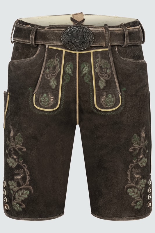 KRÜGER BUAM Trachtenlederhose Kurze Lederhose mit Gürtel günstig online kaufen