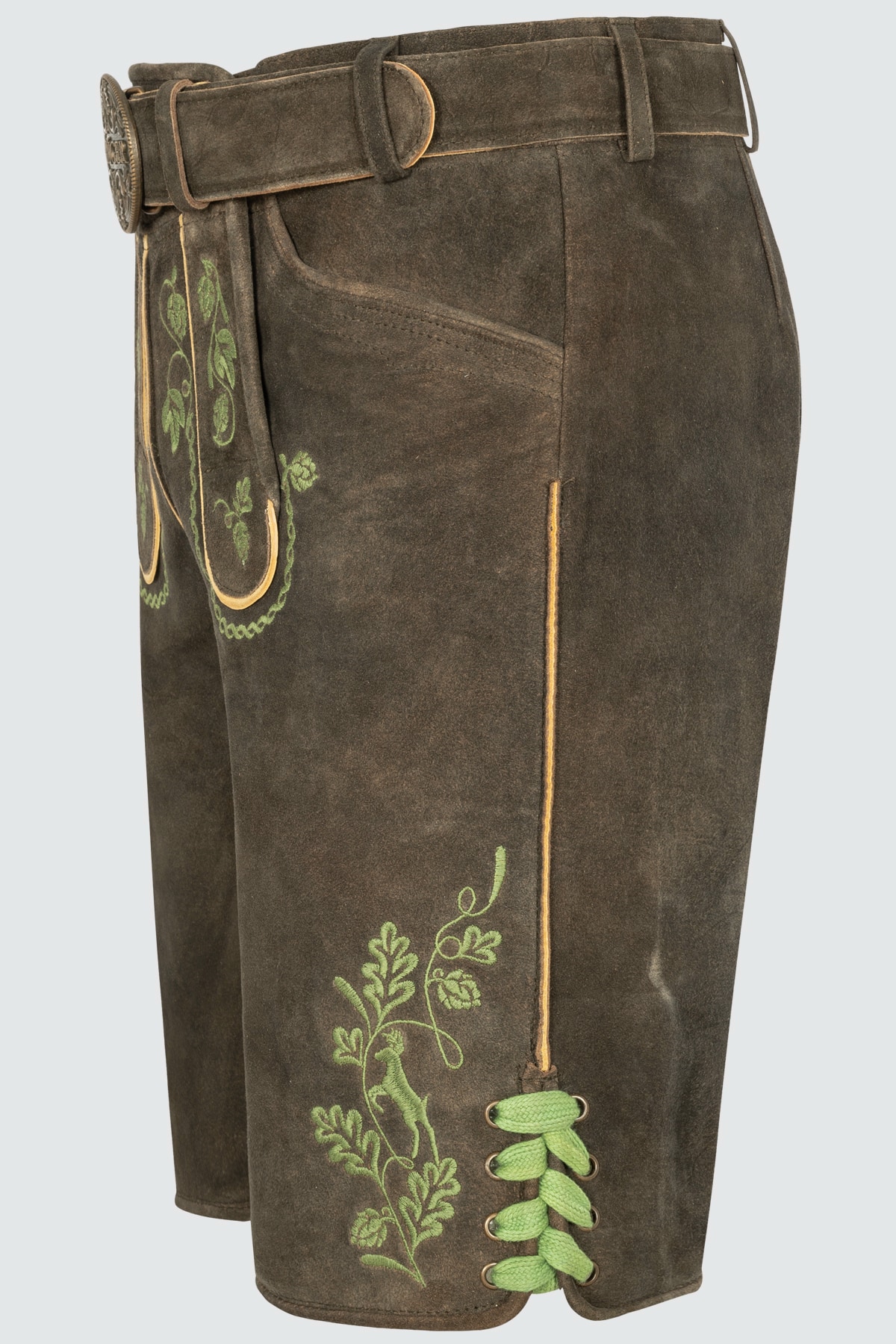 Trachtentasche Lederhose Optik | Braune Ledertasche Mit Kariertem Futter | Authentisches Design