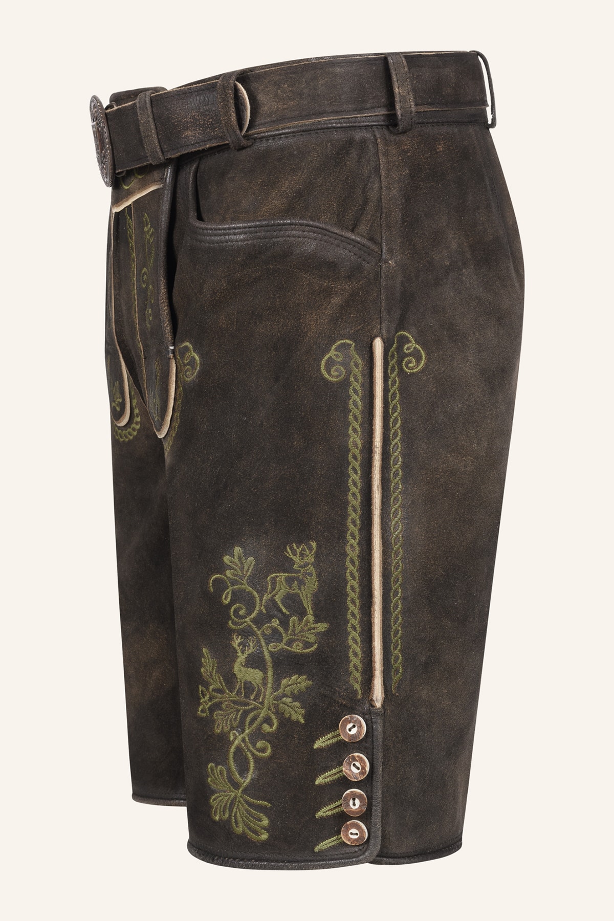 Lederhose Milian mit Gürtel