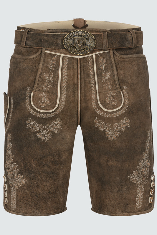 Lederhose Quan mit Gürtel günstig online kaufen
