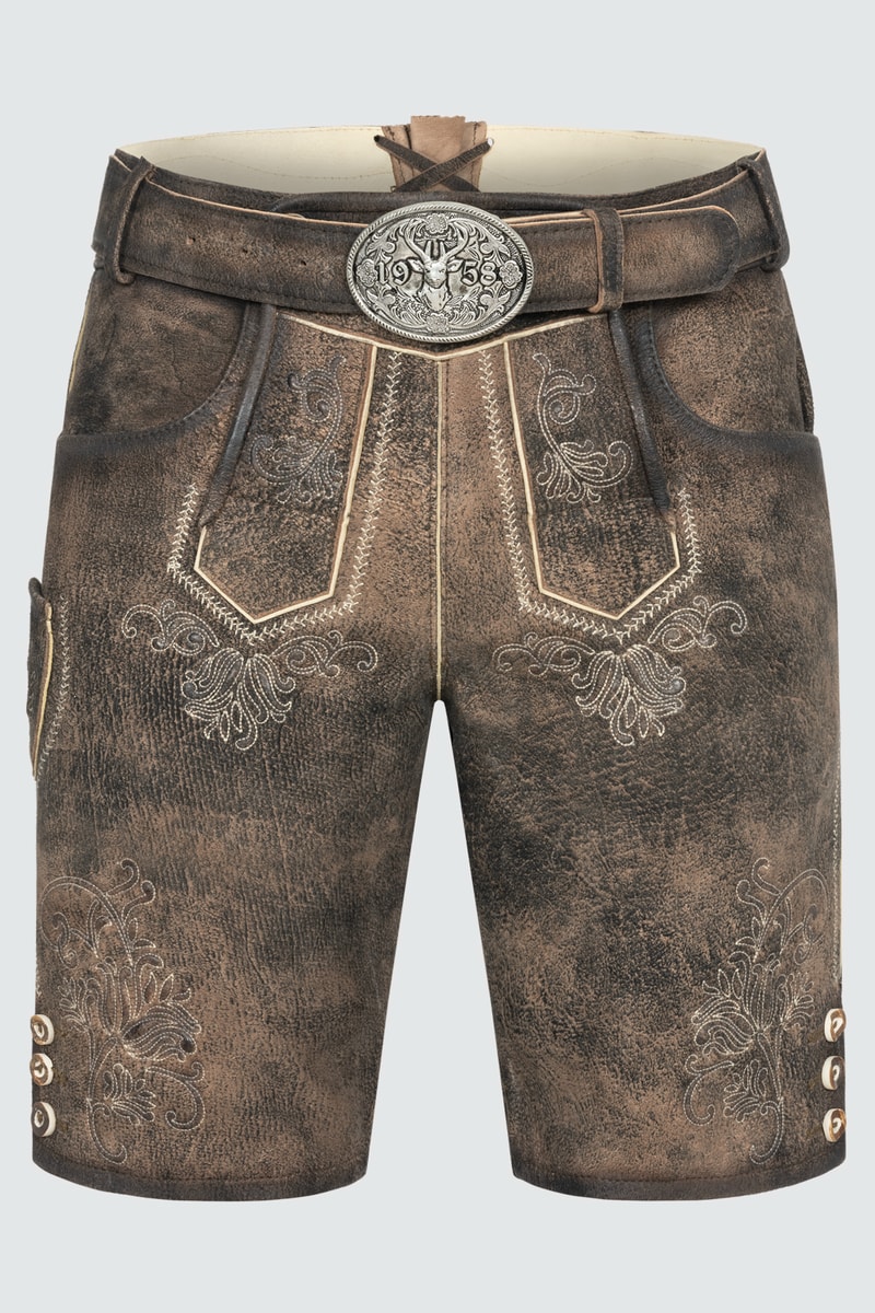 Lederhose Arijus mit Gürtel