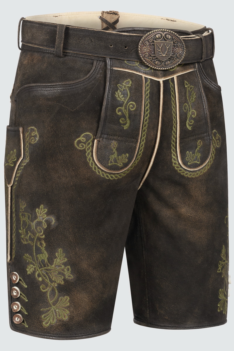 Lederhose Milian mit Gürtel