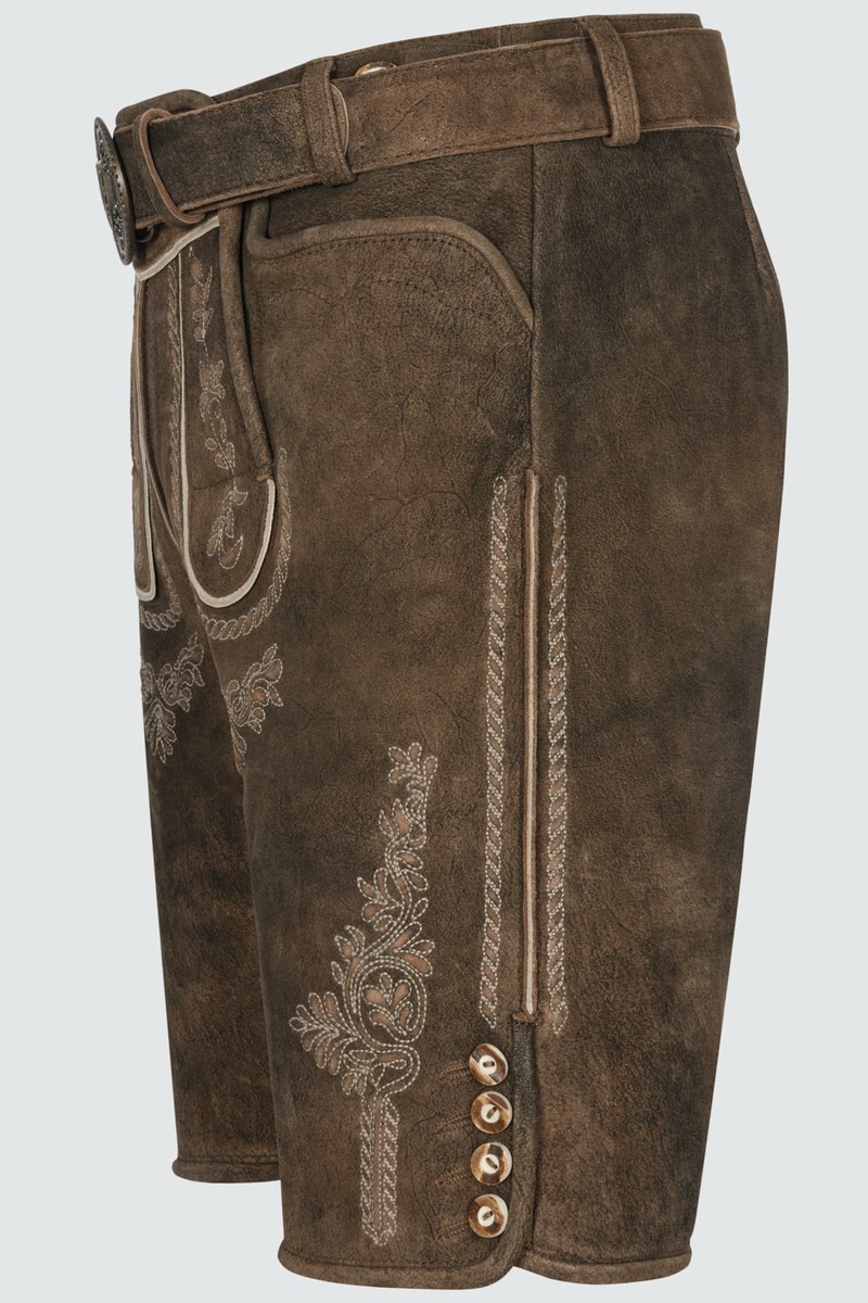Lederhose Quan mit Gürtel