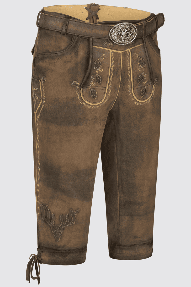 Lederhose Leander mit Gürtel