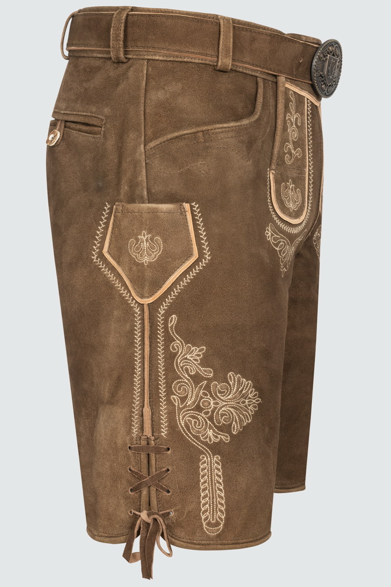 Lederhose Lean mit Gürtel