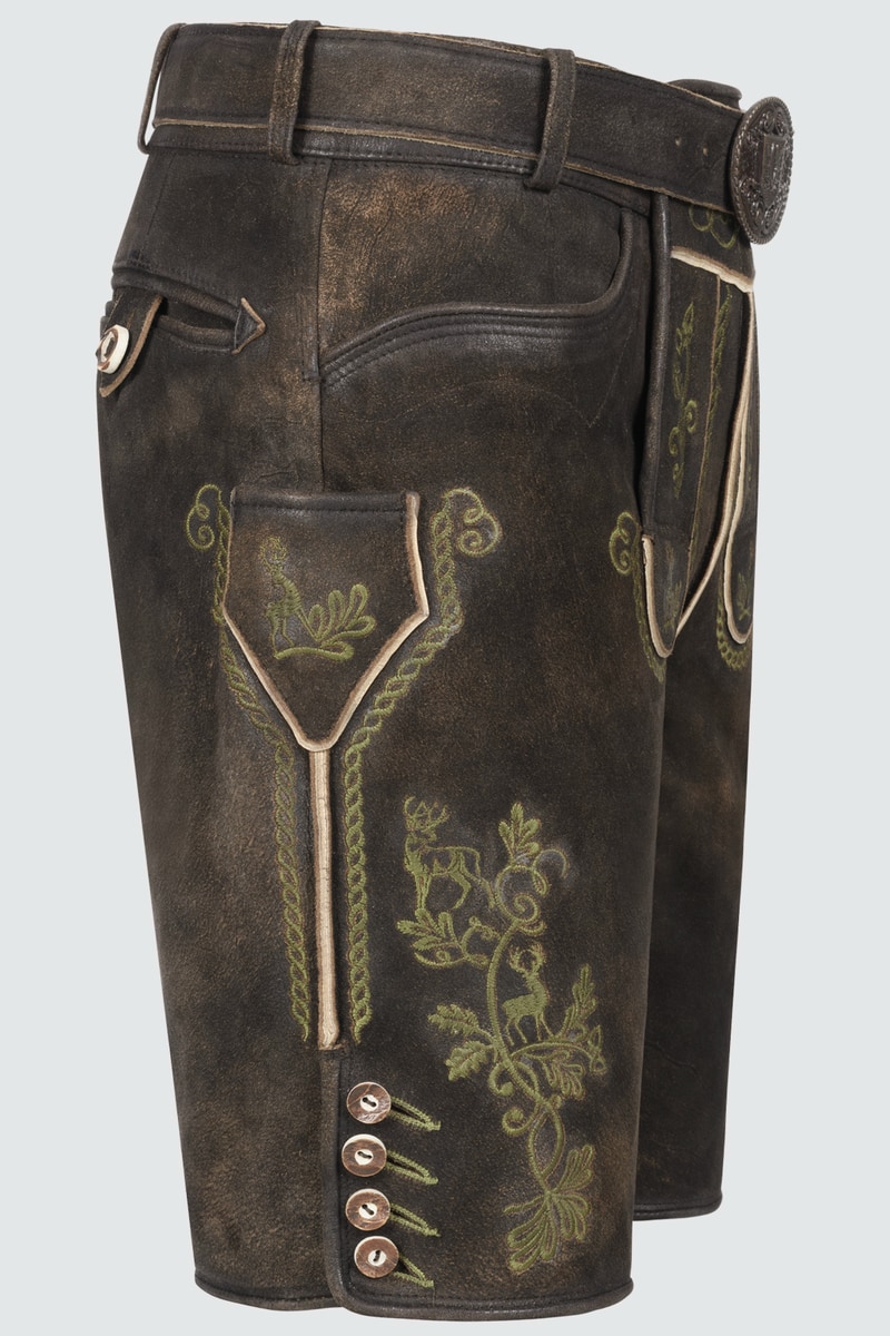 Lederhose Milian mit Gürtel