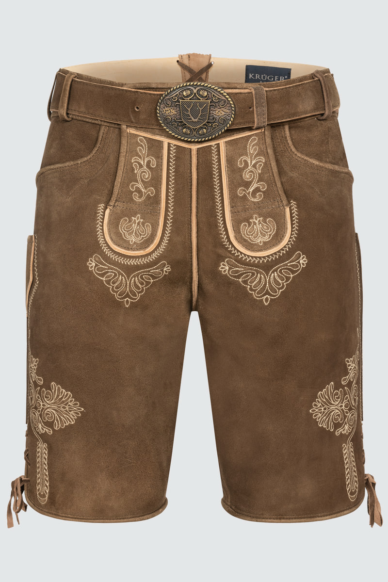 Lederhose Lean mit Gürtel