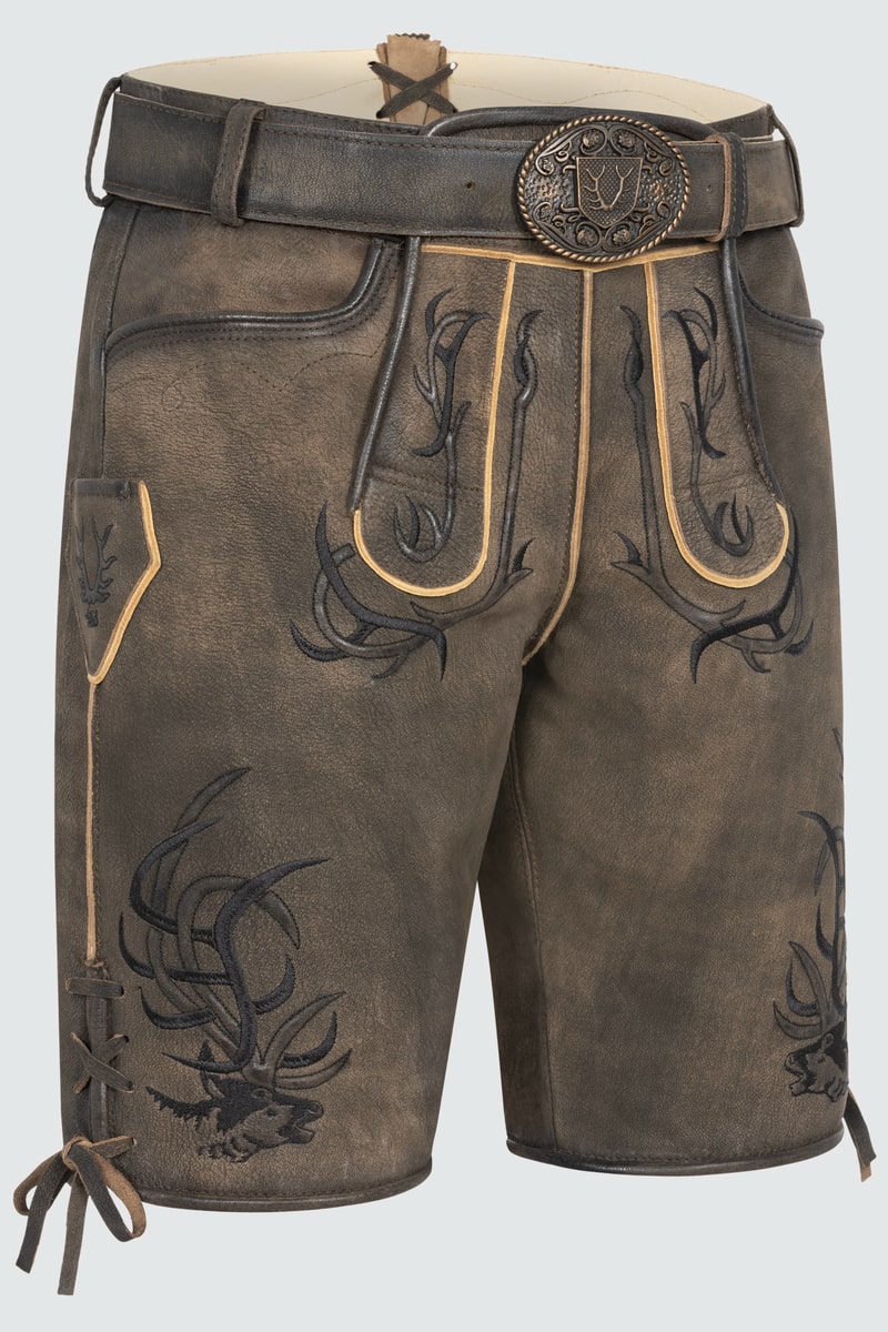 Lederhose Nikas mit Gürtel