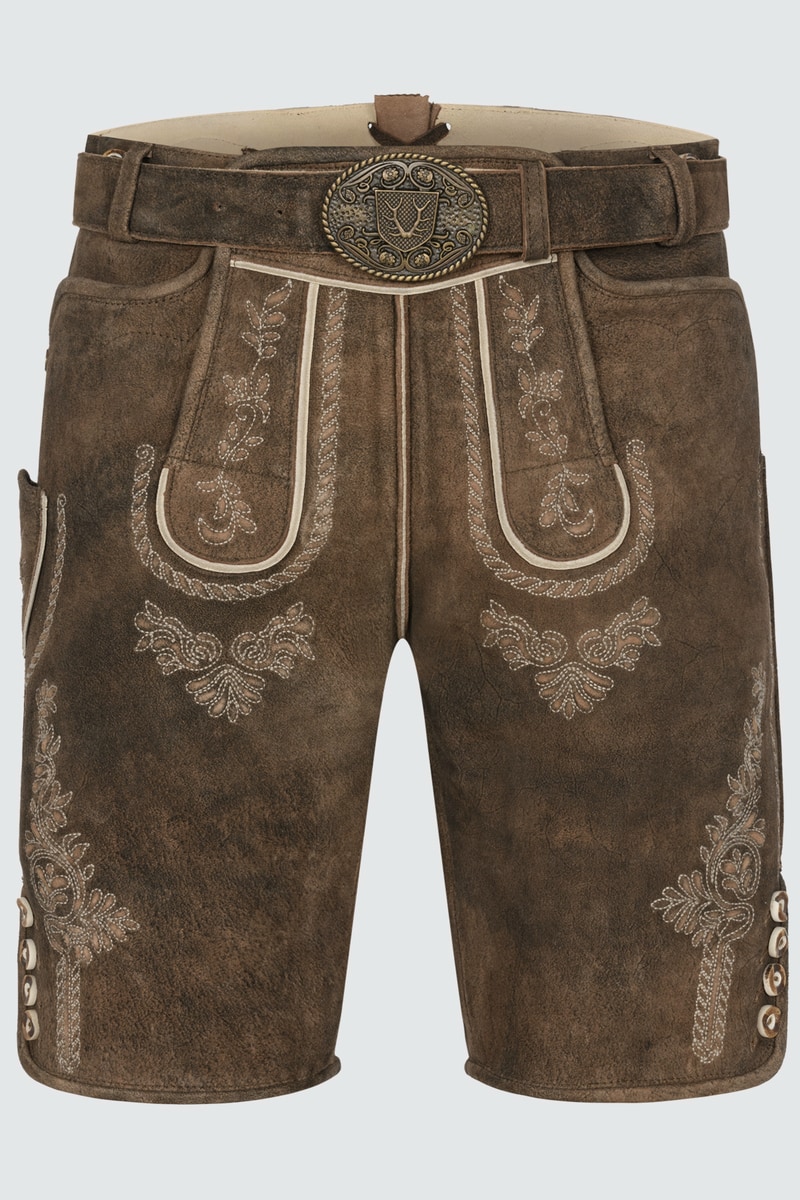 Lederhose Quan mit Gürtel