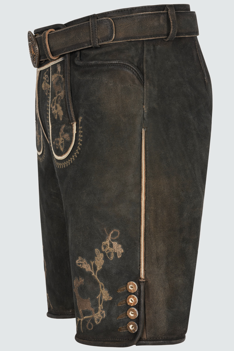 Lederhose Nero mit Gürtel