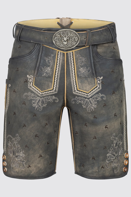 krüger - Lederhose Lukas mit Gürtel