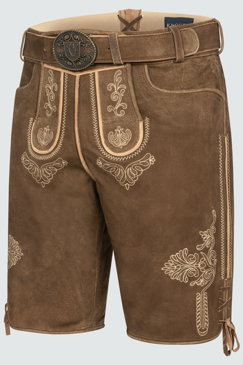Lederhose Lean mit Gürtel