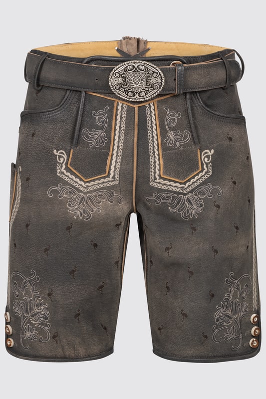 Lederhose Udo mit Gürtel günstig online kaufen