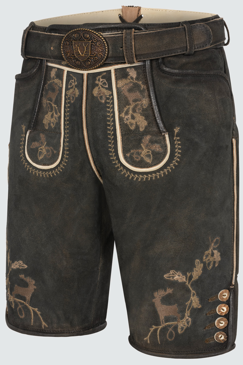 Lederhose Nero mit Gürtel