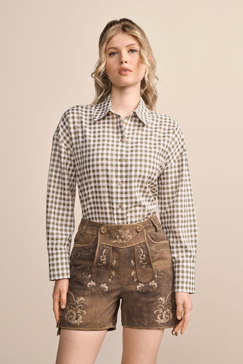 Trachtenbluse Damen Kurzarm - Bayrische Dirndlbluse Für Oktoberfest & Trachtenfest