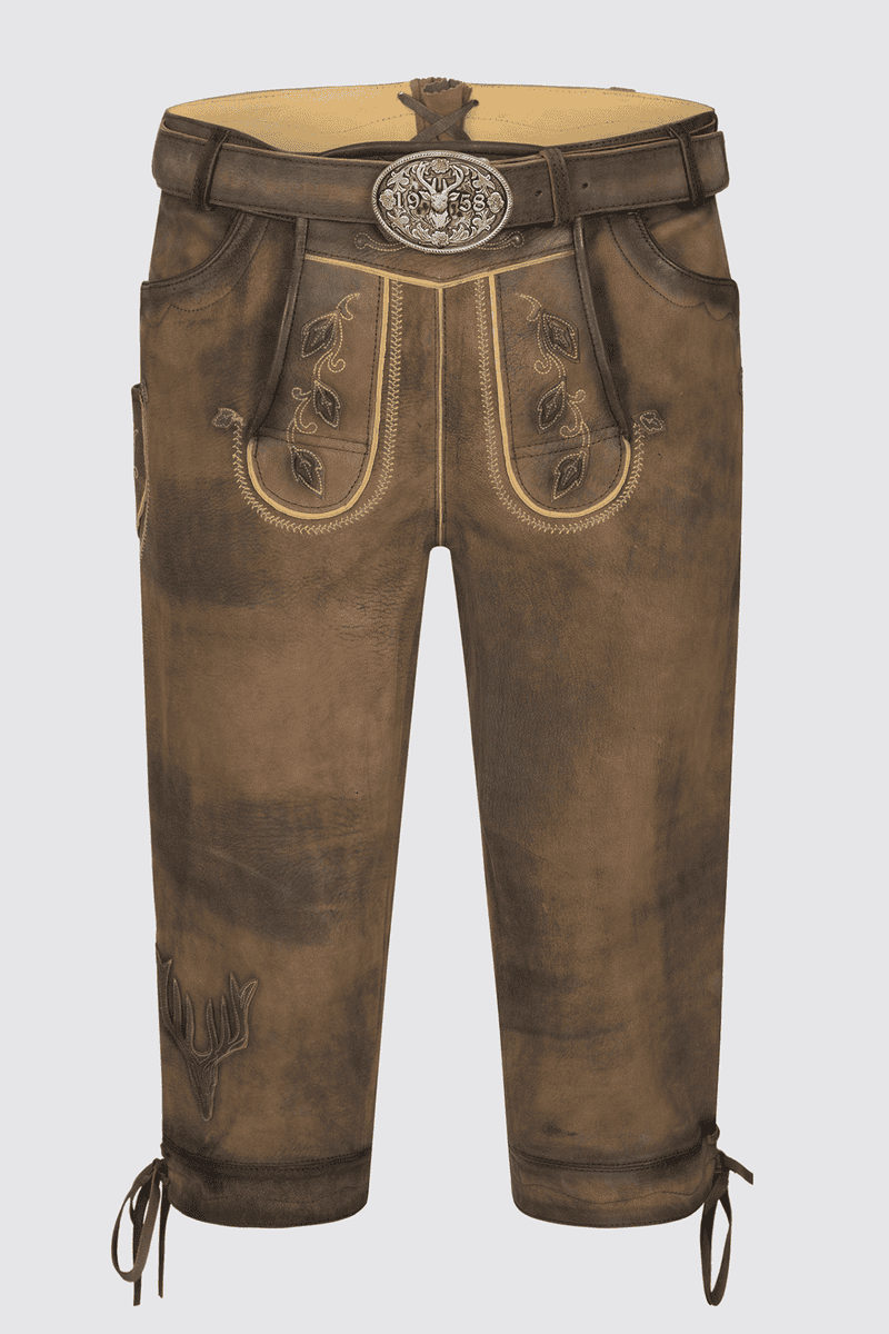 Lederhose Leander mit Gürtel