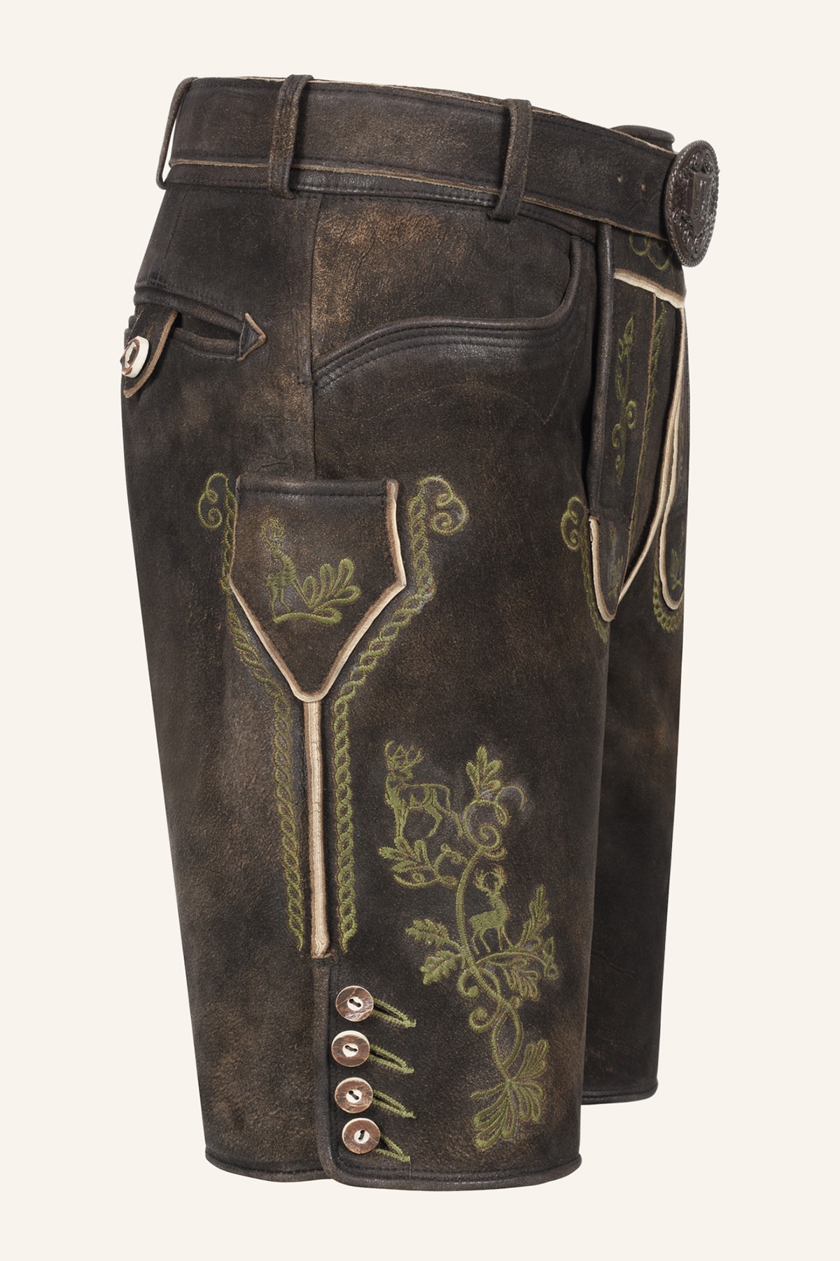 Lederhose Milian mit Gürtel