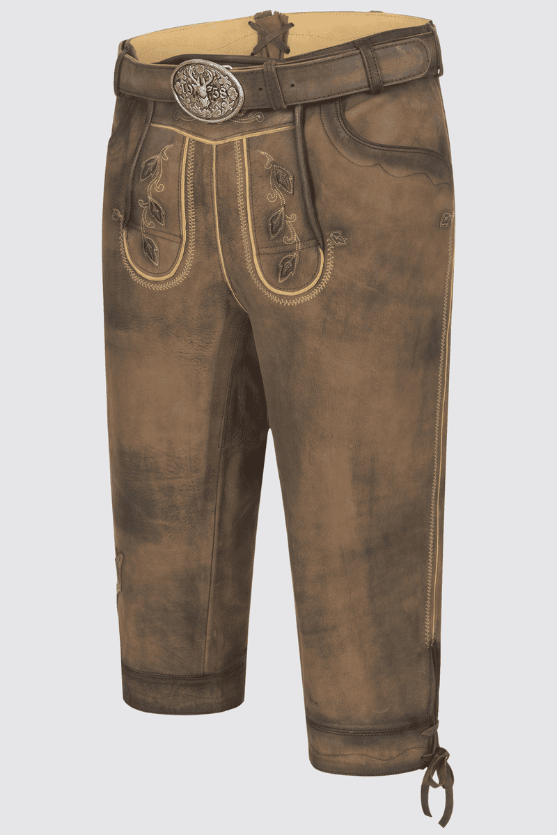 Lederhose Leander mit Gürtel