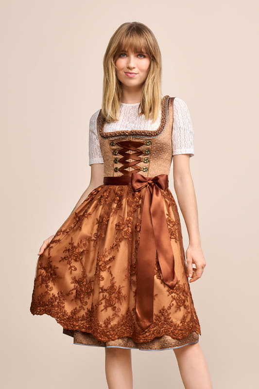 Krüger Madl Dirndl Midi Jacquard-Dirndl günstig online kaufen