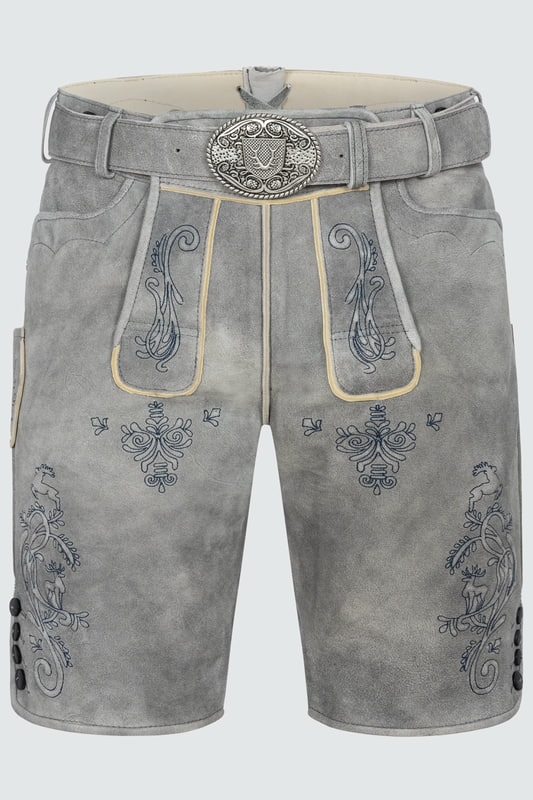KRÜGER BUAM Trachtenlederhose Kurze Lederhose mit Gürtel günstig online kaufen