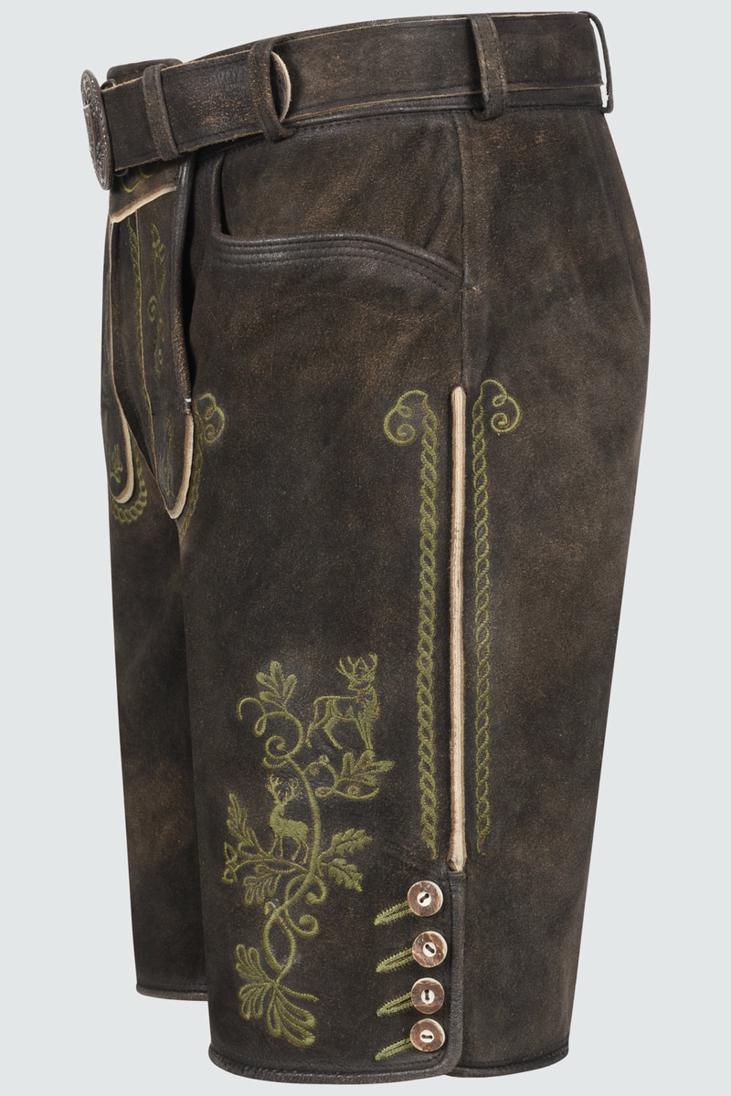 Lederhose Milian mit Gürtel