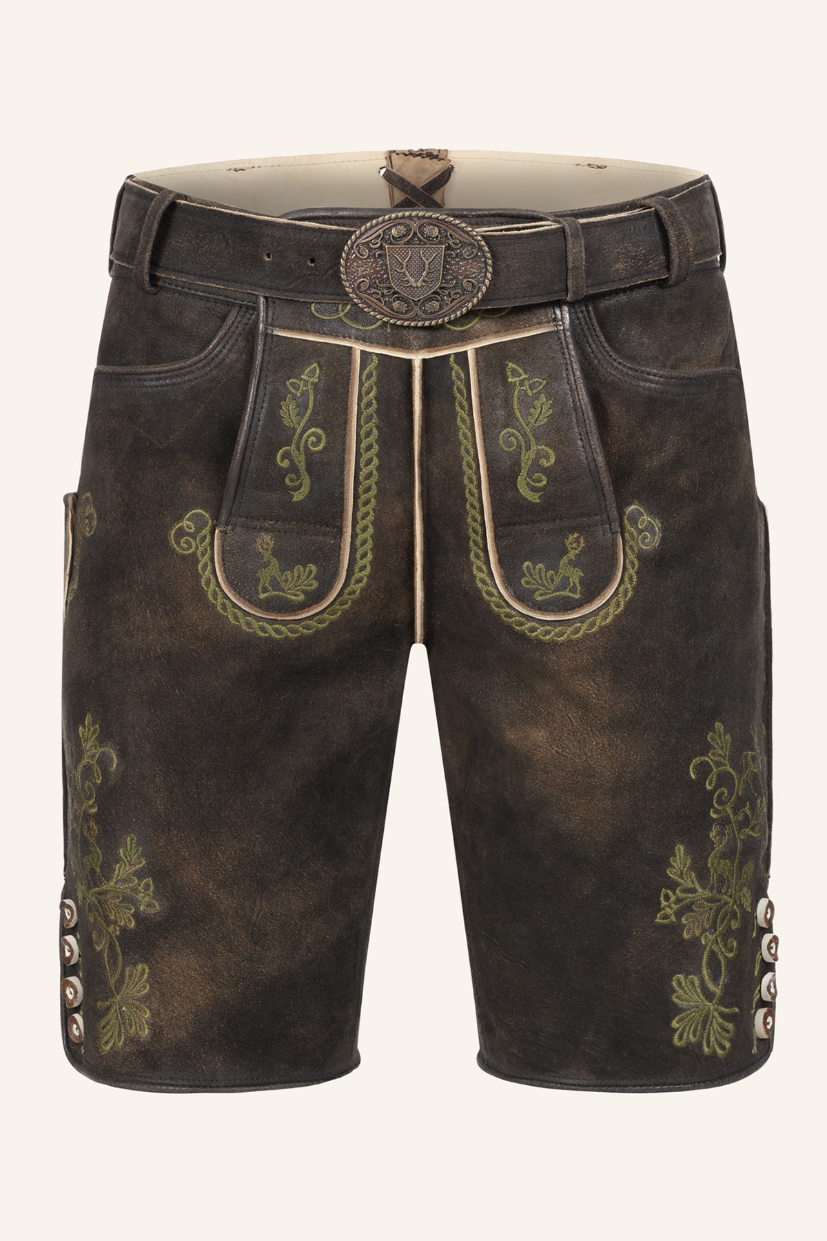 Lederhose Milian mit Gürtel